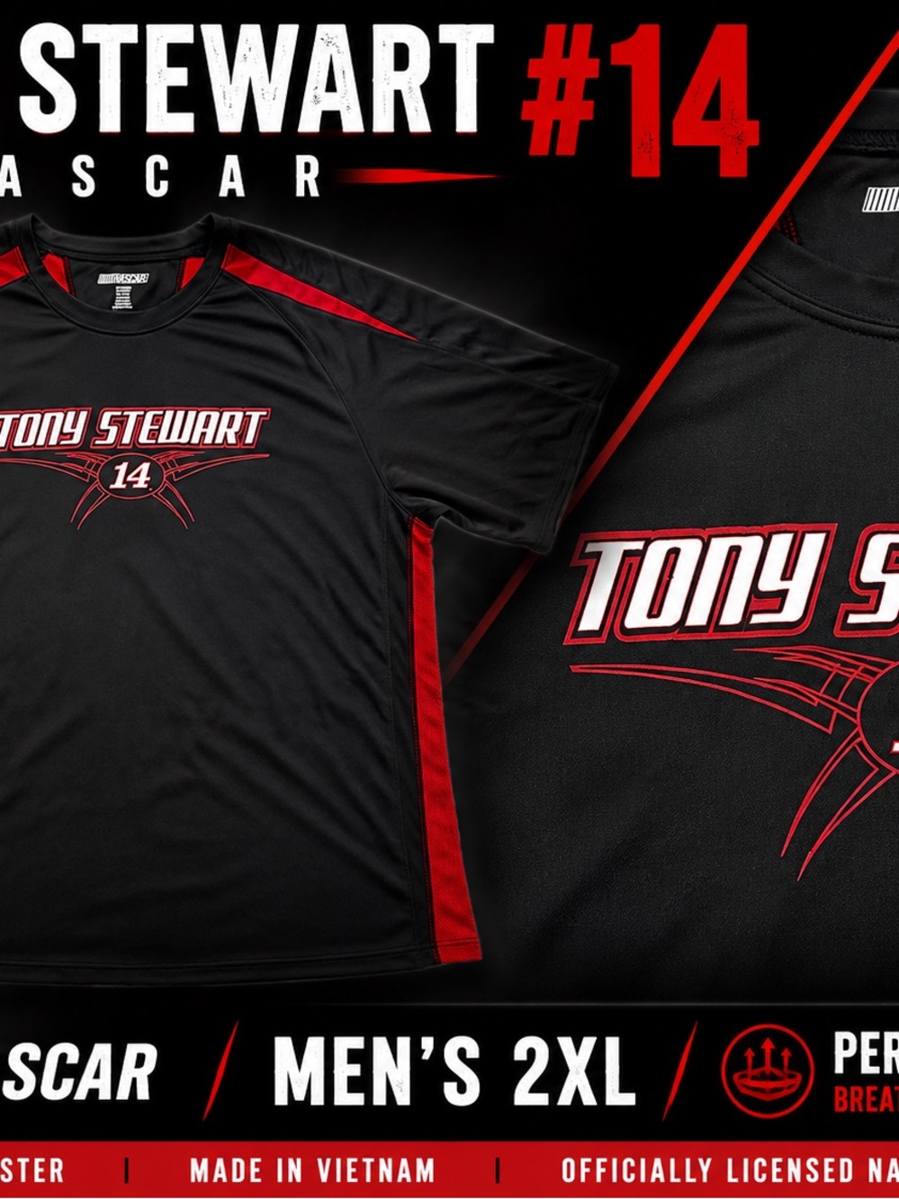 Nascar Tony Stewart Black & Red Short Sleeve Tee